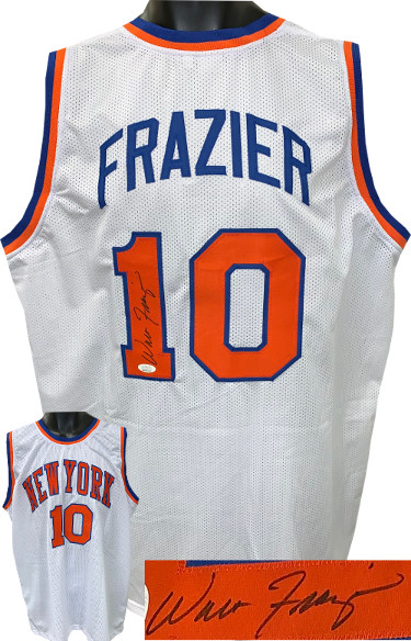 Picture of Athlon Sports CTBL-025567 Walt Frazier Signed TB Custom Stitched Pro Basketball Jersey&#44; White - Extra Large