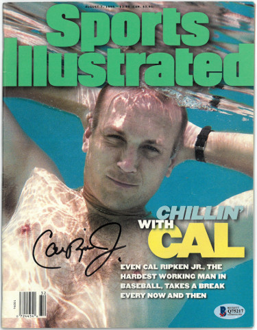 Picture of Athlon Sports CTBL-025582 Cal Ripken, Junior Signed Baltimore Orioles Sports Illustrated 14th October 1995 Full Magazine