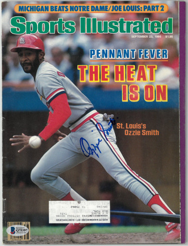 Picture of Athlon Sports CTBL-025585 Ozzie Smith Signed St. Louis Cardinals Sports Illustrated 23th August 1985 Full Magazine