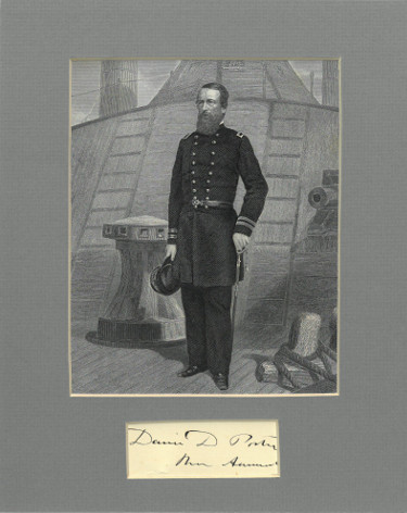 CTBL-025597 3 x 1.5 in. David D Porter Signed Vintage 1800s Cut Sig Civil War Navy Commodore 5 x 6.5 in. Ecthed Photo