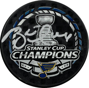 Picture of Athlon Sports CTBL-025680 Brett Hull Signed 2019 Stanley Cup Champions NHL Hockey Puck&#44; Silver