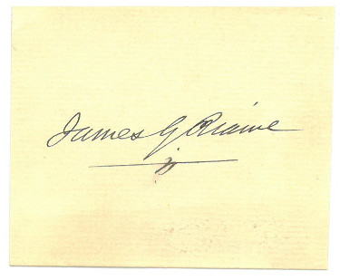 Picture of Athlon Sports CTBL-025684 3.25 x 2.75 in. James G. Blaine Signed 1800s Vintage Cut Signature Poem