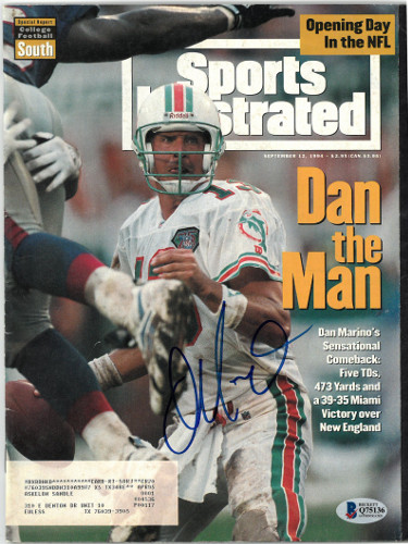 Picture of Athlon Sports CTBL-025700 Dan Marino Signed Miami Dolphins Sports Illustrated 12th September 1994 Full Magazine