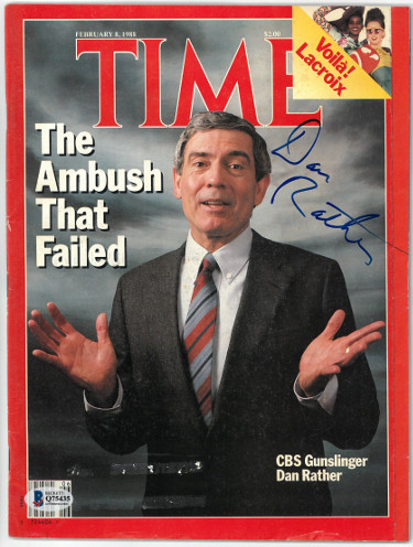 Picture of Athlon Sports CTBL-025791 Dan Rather Signed Time 8th February 1988 Full Magazine