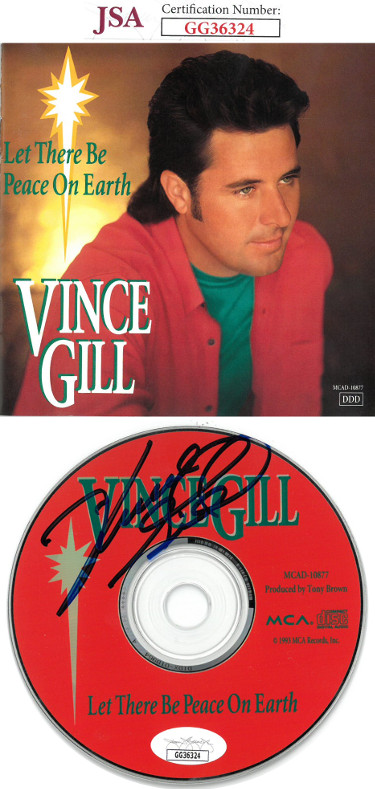 Picture of Athlon Sports CTBL-025905 Vince Gill Signed Let There be Peace on Earth Album CD with Cover