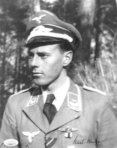 CTBL-025642 Kurt Schulze Signed WWII German ME-109 Luftwaffe Pilot KG2 Vintage B&W 8 x 10 in. Photo - JSA Hologram No.EE63177