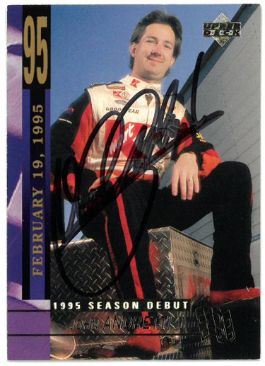 Picture of Athlon Sports CTBL-026337 John Andretti Signed NASCAR 1995 Upper Deck Season Debut Racing Trading Card No.256