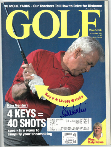 Picture of Athlon Sports CTBL-027260 Ken Venturi Signed Golf Full Magazine November 1991 - JSA No.EE60298