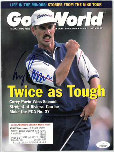 Picture of Athlon Sports CTBL-027263 Corey Pavin Signed Golf World Full Magazine 3-3-1995 - JSA No.EE63386 - Nissan Open Win Riviera