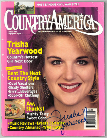 CTBL-027332 Trisha Yearwood Signed Country America Full Magazine August 1992 Corner Bends - JSA No.EE61270 - No Label -  Athlon Sports, CTBL_027332