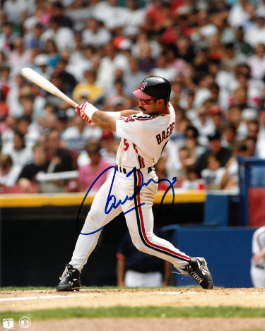 Picture of Athlon Sports CTBL-028153 Carlos Baerga Signed Cleveland Indians 8 x 10 in. Photo - White Jersey