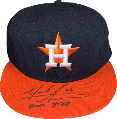 Picture of Athlon Sports CTBL-026453 Mark Appel Signed Houston Astros New Era Authentic Collection Fitted Cap Rom 8-28 - JSA Hologram No.HH18409