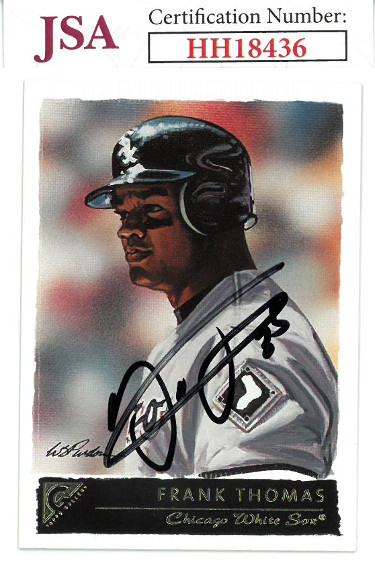 Picture of Athlon Sports CTBL-026495 Frank Thomas Signed Chicago White Sox 2001 Topps Gallery Baseball Card No.83 - JSA Hologram No.HH18436