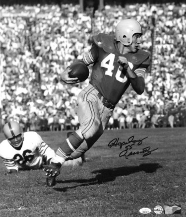 CTBL-028205 Howard Hopalong Cassady Signed Ohio State Buckeyes NCAA B&W 16 x 20 in. Photo - JSA No.II61120 - 55 Heisman