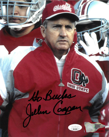CTBL-028210 John Cooper Signed Ohio State Buckeyes NCAA 8 x 10 in. Photo Go Bucks - JSA No.II61302
