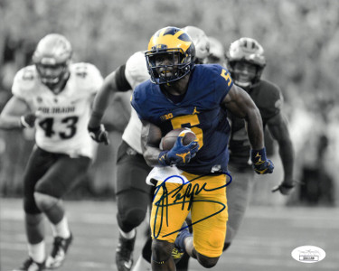CTBL-028218 Jabrill Peppers Signed Michigan Wolverines Spotlight Run 8 x 10 in. Photo - JSA