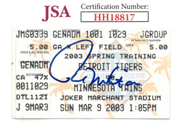CTBL-028287 Paul Molitor Signed 2003 Spring Training Ticket - JSA No.HH18817 - Minnesota Twins vs Detroit Tigers