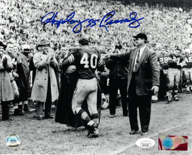 CTBL-J14675 Howard Hopalong Cassady Signed Ohio State Buckeyes Last Game 8 x 10 in. B&W Photo 55 - JSA with Woody Hayes - Heisman