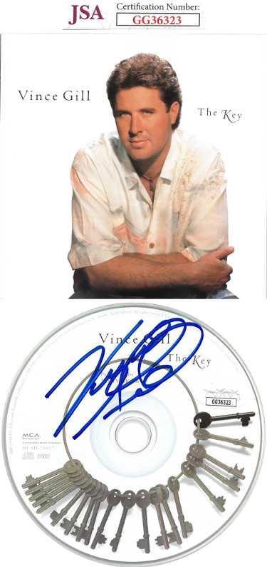 Picture of Athlon Sports CTBL-025906 Vince Gill Signed The Key Album CD with Cover - JSA Hologram No.GG36323
