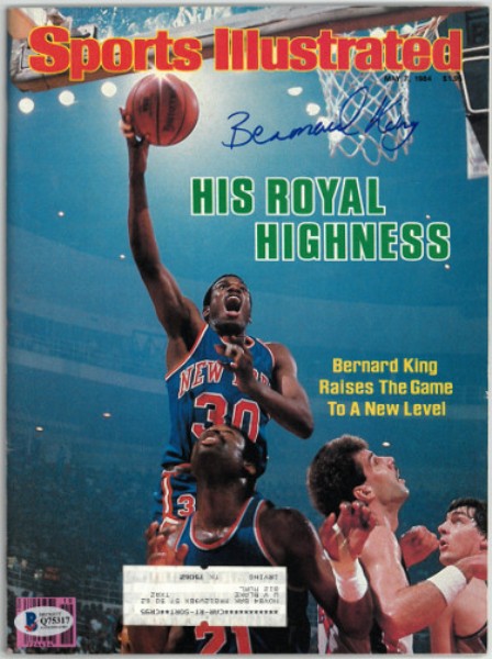 CTBL-026628 Bernard King Signed New York Knicks 5-7-1984 Sports Illustrated Full Magazine with Beckett & BAS Q75317