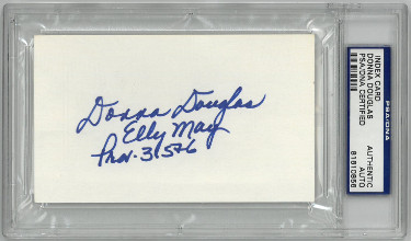 CTBL-028357 Donna Douglas Signed 3 x 5 in. Index Card Elly May Prov 3-5&6 - PSA No.81610856 - The Beverly Hillbillies