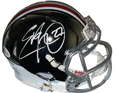 CTBL-028438 Eddie George Signed Ohio State Buckeyes Riddell Chrome Mini Helmet No.27 - Beckett Witnessed - Heisman
