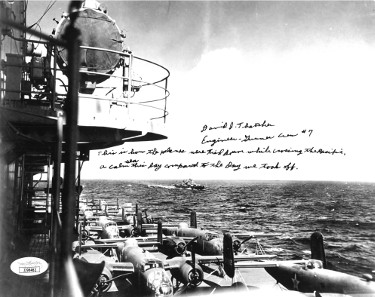CTBL-028456 David Thatcher Signed WWII Doolittle Raiders Vintage B&W 8 x 10 in. Photo - JSA No.JJ96462- Engineer- Gunner Crew No.7