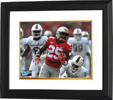 CTBL-BW28056 Mike Weber Signed Ohio State Buckeyes 8 x 10 in. Photo Custom Framing No.25