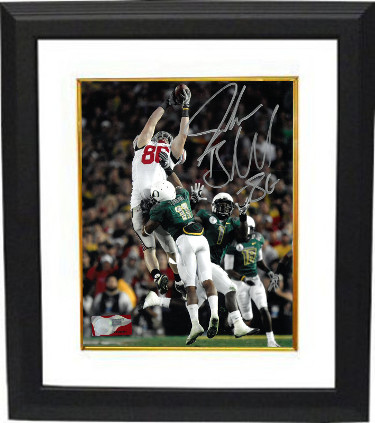 CTBL-BW28175 Jake Ballard Signed Ohio State Buckeyes 8 x 10 in. Photo Custom Framing No.86 - 2010 Rose Bowl vs Oregon