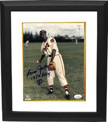 CTBL-BW28227 Sam Jethroe Signed Boston Braves MLB 8 x 10 in. Photo Custom Framing No.5 1950 ROY - JSA