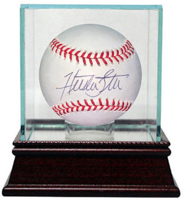 CTBL-G26054 Huston Street Signed Rawlings Official Major League Baseball with Glass Case-JSA Hologram No.EE63124 - As-Rockies-Padres-Angels