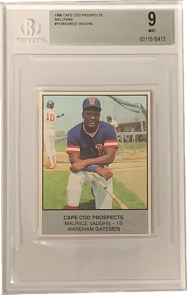 Picture of Athlon Sports CTBL-025997 Mo Vaughn 1988 Cape Cod Prospects Ballpark Baseball Card No.16 - Beckett Graded 9 Mint