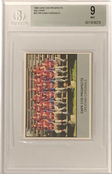 Picture of Athlon Sports CTBL-026000 1988 Cape Cod Prospects Orleans Cardinals Ballpark Card No.22 - Frank Thomas - Beckett Graded 9 Mint