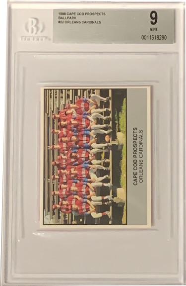 Picture of Athlon Sports CTBL-026001 1988 Cape Cod Prospects Orleans Cardinals Ballpark Card No.22 - Frank Thomas - Beckett Graded 9 Mint