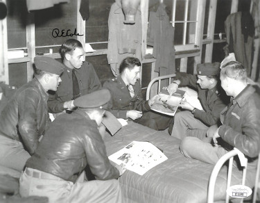 CTBL-027721 R.E. - Richard Cole Signed Doolittle Raiders Bunkroom WWII 8 x 10 in. Photo - JSA No.II11555 - Jimmy Doolittle Co-Pilot