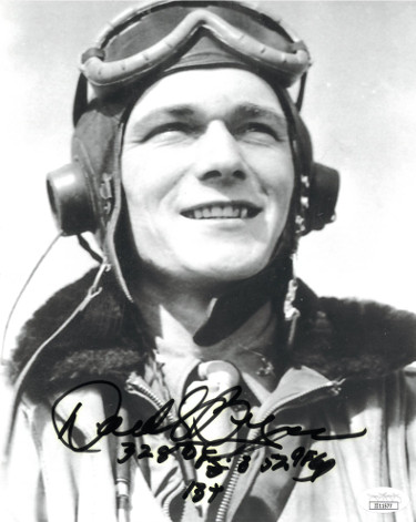 CTBL-027743 Donald Bryan Signed P-51 Little One WWII Ace Pilot B&W 8 x 10 in. Photo - JSA No.II11577- 352d Fighter 328 Fighter Group 13 Plus - Kills
