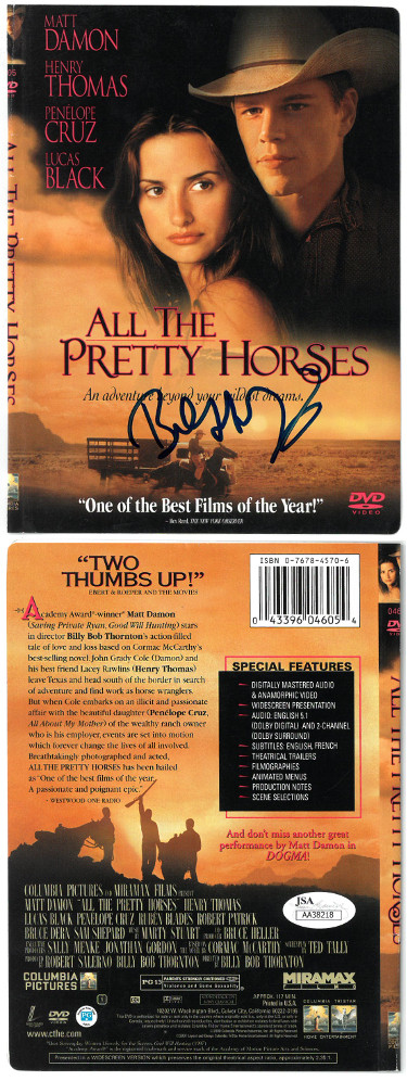 Picture of Athlon Sports CTBL-026090 Billy Bob Thornton - Director Signed 2000 All The Pretty Horses DVD Video & Movie Cover - JSA Hologram No.AA38218