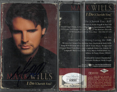 CTBL-028586 Mark Wills Signed 1998 I Do - Cherish You Cassette Cover Tape & Case Single Cover Wear - JSA No.KK58305