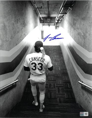Picture of Athlon Sports CTBL-026154 Jose Canseco Signed Oakland As B&W 11 x 14 in. Photo - Tri-Star Hologram