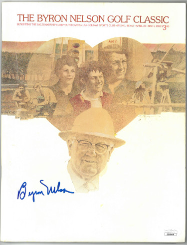 Picture of Athlon Sports CTBL-027144 Byron Nelson Signed 1983 Byron Nelson Golf Classic Program - JSA No.EE60449