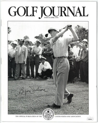 Picture of Athlon Sports CTBL-027146 Byron Nelson Signed Golf Journal Full Magazine March-April 1994 - JSA No.EE60451