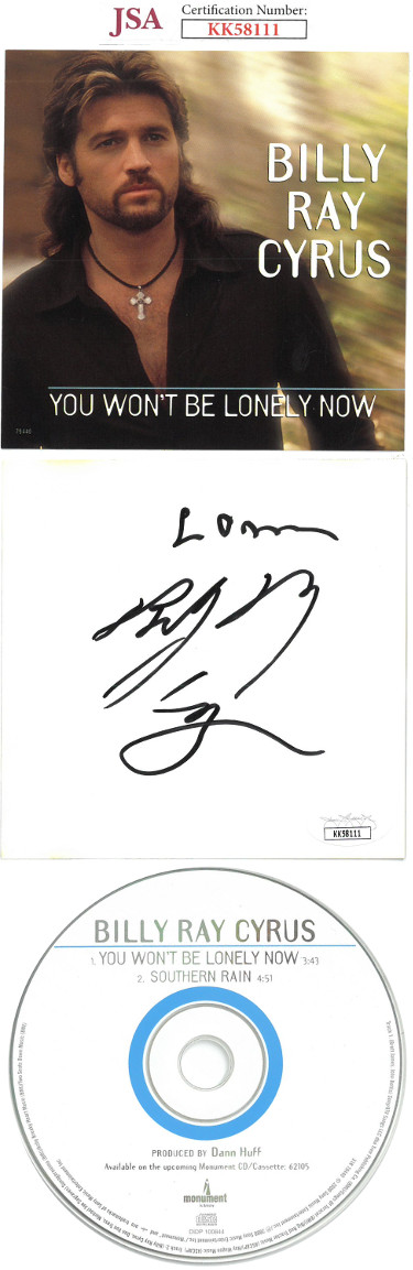 CTBL-028724 Billy Ray Cyrus Signed 2000 You Wont Be Lonely Now Single CD with Cover & Case with Love - JSA No.KK58111