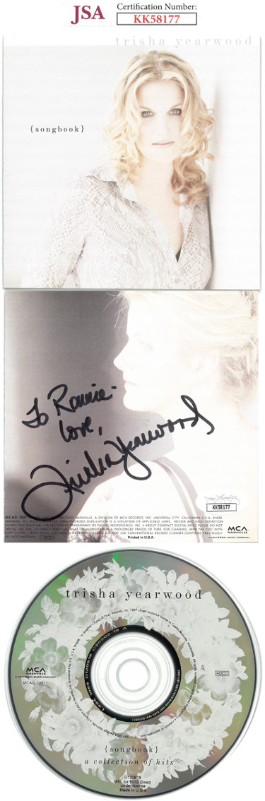 CTBL-028737 Trisha Yearwood Signed 1997 Songbook Album Back Cover with CD & Case To Ronnie - JSA No.KK58177 -  Athlon Sports, CTBL_028737
