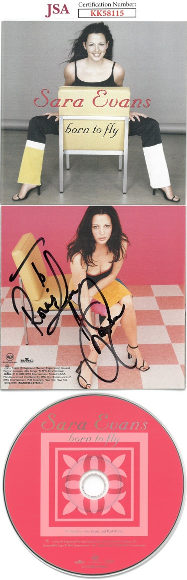 CTBL-028738 Sara Evans Signed 2000 Born To Fly Album Back Cover with CD & Case To Ronnie - JSA No.KK58115