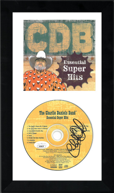 CTBL-f28722 The Charlie Daniels Band Signed 2004 Essential Super Hits Album CD 6.5 x 12 in. Custom Framing with Cover & Signed DVD - JSA No.KK58157 -  Athlon Sports, CTBL_f28722