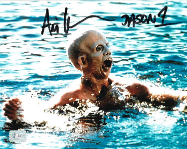 Picture of Athlon Sports CTBL-026221 Ari Lehman Signed Friday the 13th Jason Voorhees 8 x 10 in. Photo with Jason 1-Lehman Hologram - in water