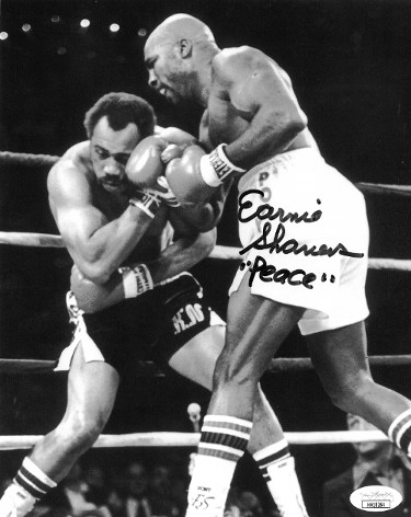 Picture of Athlon Sports CTBL-026222 Earnie Shavers Signed Boxing B&W 8 x 10 in. Photo with Peace - JSA Hologram - vs Ken Norton