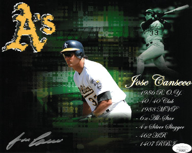 Picture of Athlon Sports CTBL-026234 Jose Canseco Signed Oakland As 8 x 10 in. Photo Collage - JSA Hologram