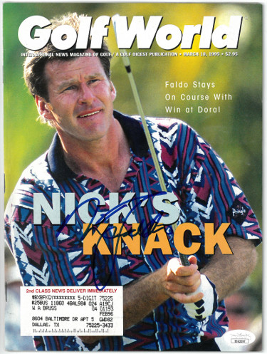 Picture of Athlon Sports CTBL-027192 Nick Faldo Signed Golf World Full Magazine 3-10-1995 - JSA No.EE63297 - PGA Win Doral