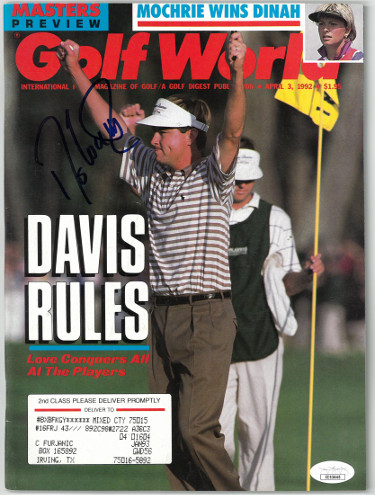 Picture of Athlon Sports CTBL-027231 Davis Love, III Signed Golf World Full Magazine 4-3-1992 - JSA No.EE63440 - Players Championship